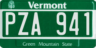VT license plate PZA941