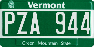 VT license plate PZA944