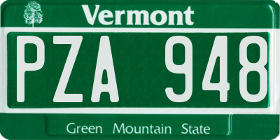 VT license plate PZA948