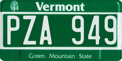 VT license plate PZA949