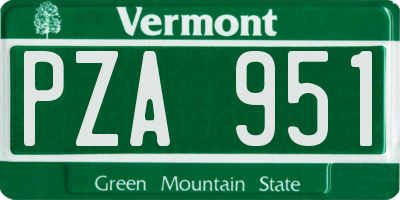 VT license plate PZA951