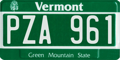 VT license plate PZA961