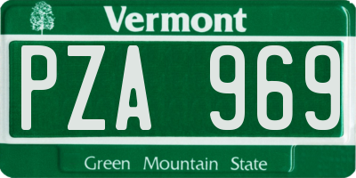 VT license plate PZA969