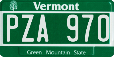 VT license plate PZA970