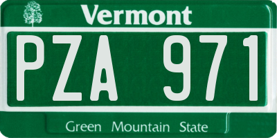 VT license plate PZA971