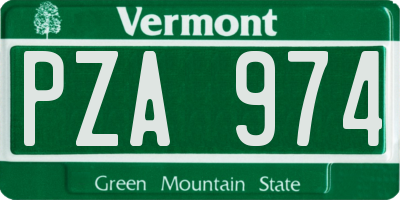 VT license plate PZA974
