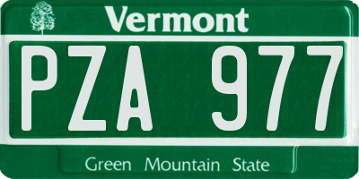 VT license plate PZA977