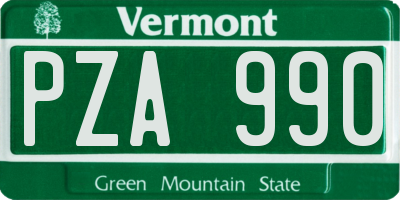 VT license plate PZA990