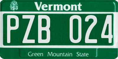 VT license plate PZB024