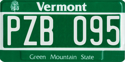 VT license plate PZB095