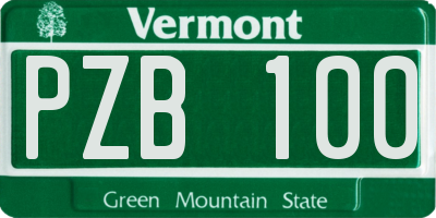 VT license plate PZB100