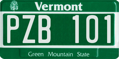 VT license plate PZB101