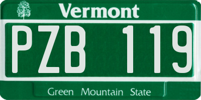 VT license plate PZB119