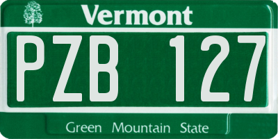 VT license plate PZB127
