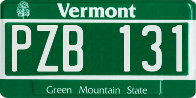 VT license plate PZB131