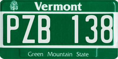VT license plate PZB138