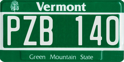 VT license plate PZB140