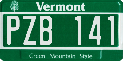 VT license plate PZB141