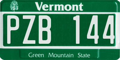 VT license plate PZB144