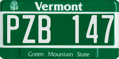 VT license plate PZB147