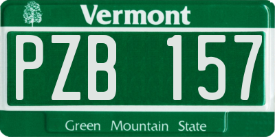 VT license plate PZB157