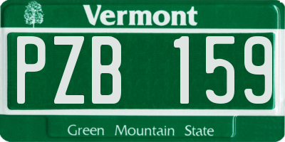 VT license plate PZB159