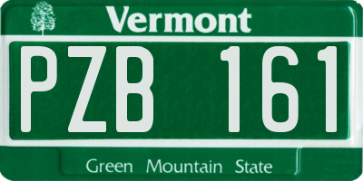 VT license plate PZB161