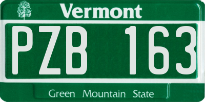 VT license plate PZB163