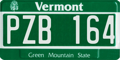 VT license plate PZB164