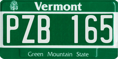 VT license plate PZB165