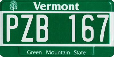 VT license plate PZB167