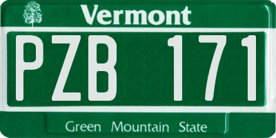 VT license plate PZB171