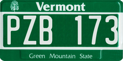 VT license plate PZB173