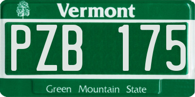 VT license plate PZB175