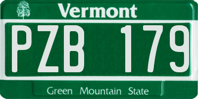 VT license plate PZB179