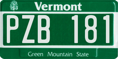 VT license plate PZB181