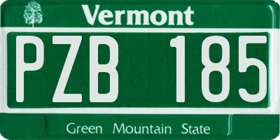 VT license plate PZB185
