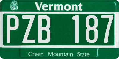 VT license plate PZB187