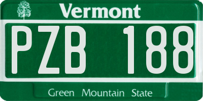 VT license plate PZB188