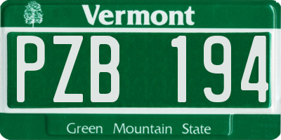 VT license plate PZB194
