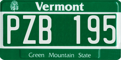 VT license plate PZB195