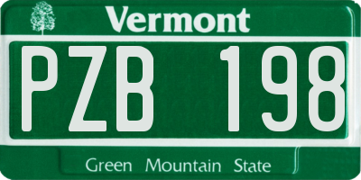 VT license plate PZB198