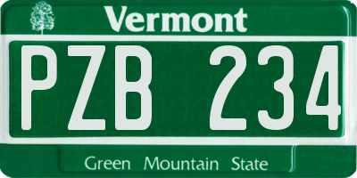 VT license plate PZB234
