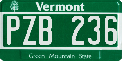 VT license plate PZB236
