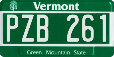 VT license plate PZB261