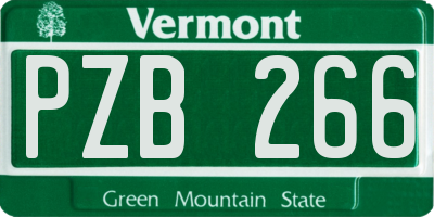 VT license plate PZB266