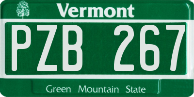 VT license plate PZB267