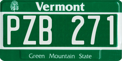VT license plate PZB271