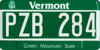 VT license plate PZB284