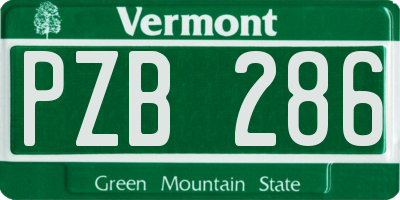 VT license plate PZB286